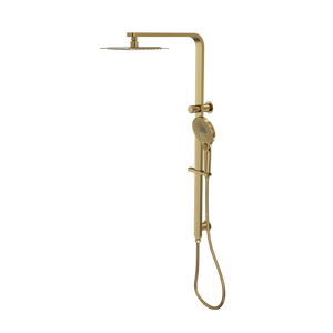 LINSOL MASON SHOWER COMBINATION AND MULTIFUNCTION HANDPIECE WITH 200MM SQUARE HEAD BRUSHED BRASS
