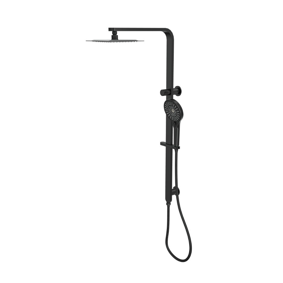 LINSOL MASON SHOWER COMBINATION AND MULTIFUNCTION HANDPIECE WITH 200MM SQUARE HEAD MATTE BLACK