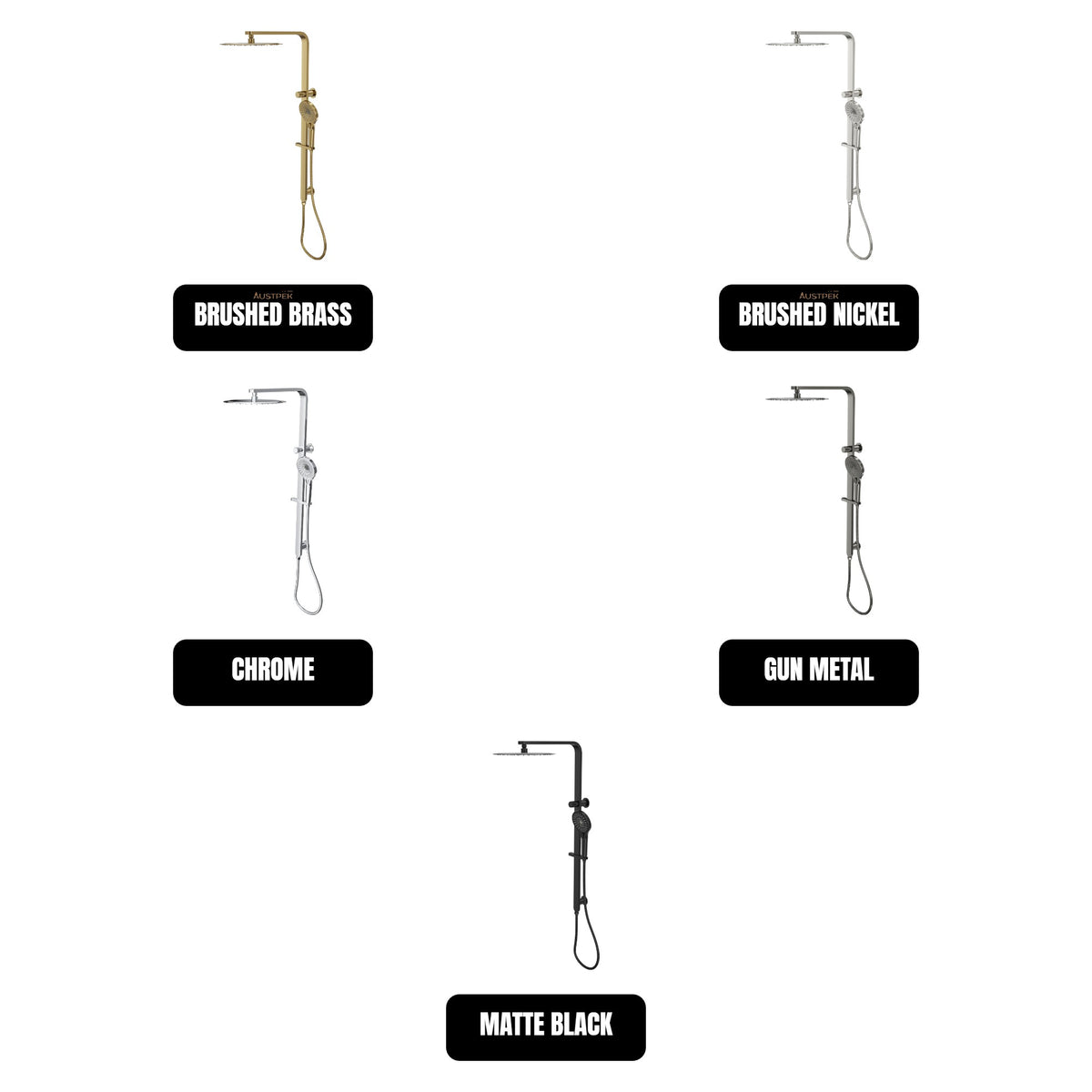 LINSOL MASON SHOWER COMBINATION AND MULTIFUNCTION HANDPIECE WITH 300MM ROUND HEAD CHROME