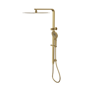 LINSOL MASON SHOWER COMBINATION AND MULTIFUNCTION HANDPIECE WITH 300MM SQUARE HEAD BRUSHED BRASS