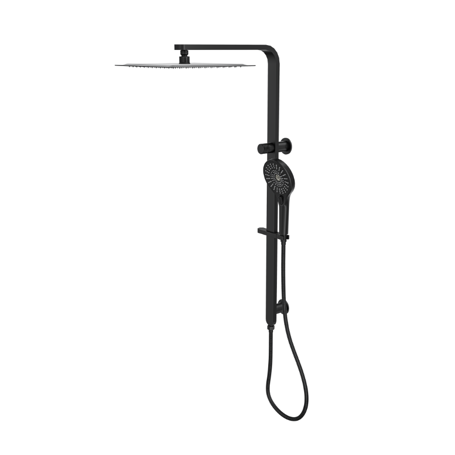 LINSOL MASON SHOWER COMBINATION AND MULTIFUNCTION HANDPIECE WITH 300MM SQUARE HEAD MATTE BLACK