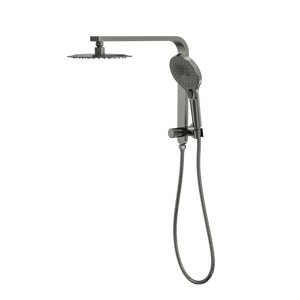 LINSOL MASON SHORT SHOWER COMBINATION AND MULTIFUNCTION HANDPIECE WITH 200MM ROUND HEAD GUN METAL