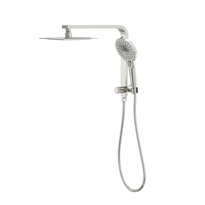 LINSOL MASON SHORT SHOWER COMBINATION AND MULTIFUNCTION HANDPIECE WITH 200MM SQUARE HEAD BRUSHED NICKEL