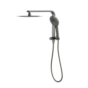 LINSOL MASON SHORT SHOWER COMBINATION AND MULTIFUNCTION HANDPIECE WITH 200MM SQUARE HEAD GUN METAL