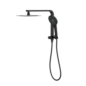 LINSOL MASON SHORT SHOWER COMBINATION AND MULTIFUNCTION HANDPIECE WITH 200MM SQUARE HEAD MATTE BLACK