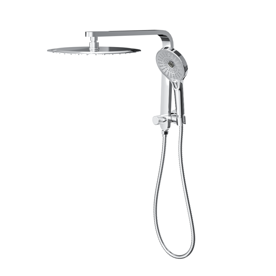 LINSOL MASON SHORT SHOWER COMBINATION AND MULTIFUNCTION HANDPIECE WITH 300MM ROUND HEAD CHROME