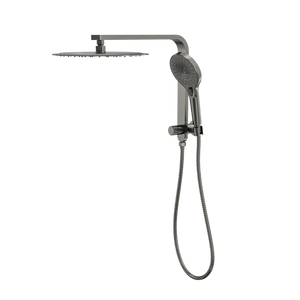 LINSOL MASON SHORT SHOWER COMBINATION AND MULTIFUNCTION HANDPIECE WITH 300MM ROUND HEAD GUN METAL