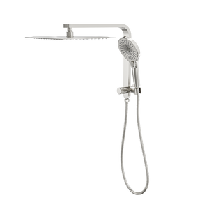 LINSOL MASON SHORT SHOWER COMBINATION AND MULTIFUNCTION HANDPIECE WITH 300MM SQUARE HEAD BRUSHED NICKEL