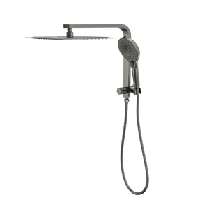 LINSOL MASON SHORT SHOWER COMBINATION AND MULTIFUNCTION HANDPIECE WITH 300MM SQUARE HEAD GUN METAL