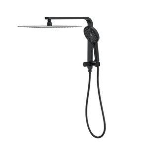 LINSOL MASON SHORT SHOWER COMBINATION AND MULTIFUNCTION HANDPIECE WITH 300MM SQUARE HEAD MATTE BLACK