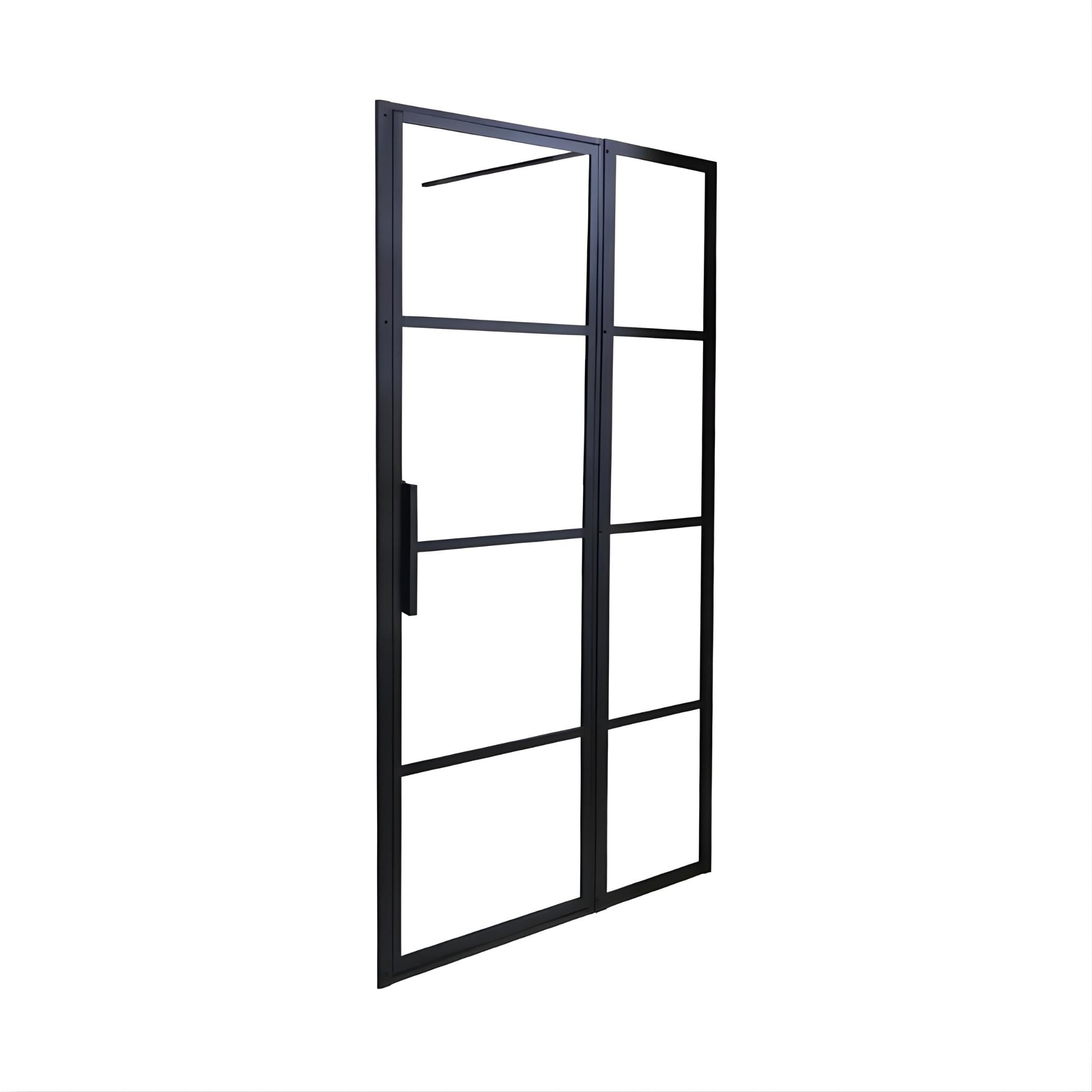 DECINA MANHATTAN FRAMED WALL TO WALL HINGE SHOWER SCREEN MATTE BLACK