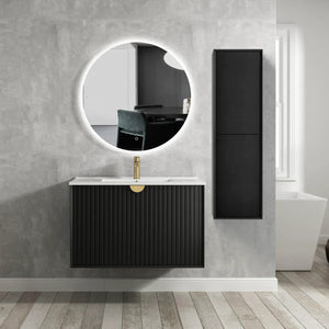 OTTI MARLO WALL HUNG TALL BOY MATTE BLACK 350MM X 1200MM