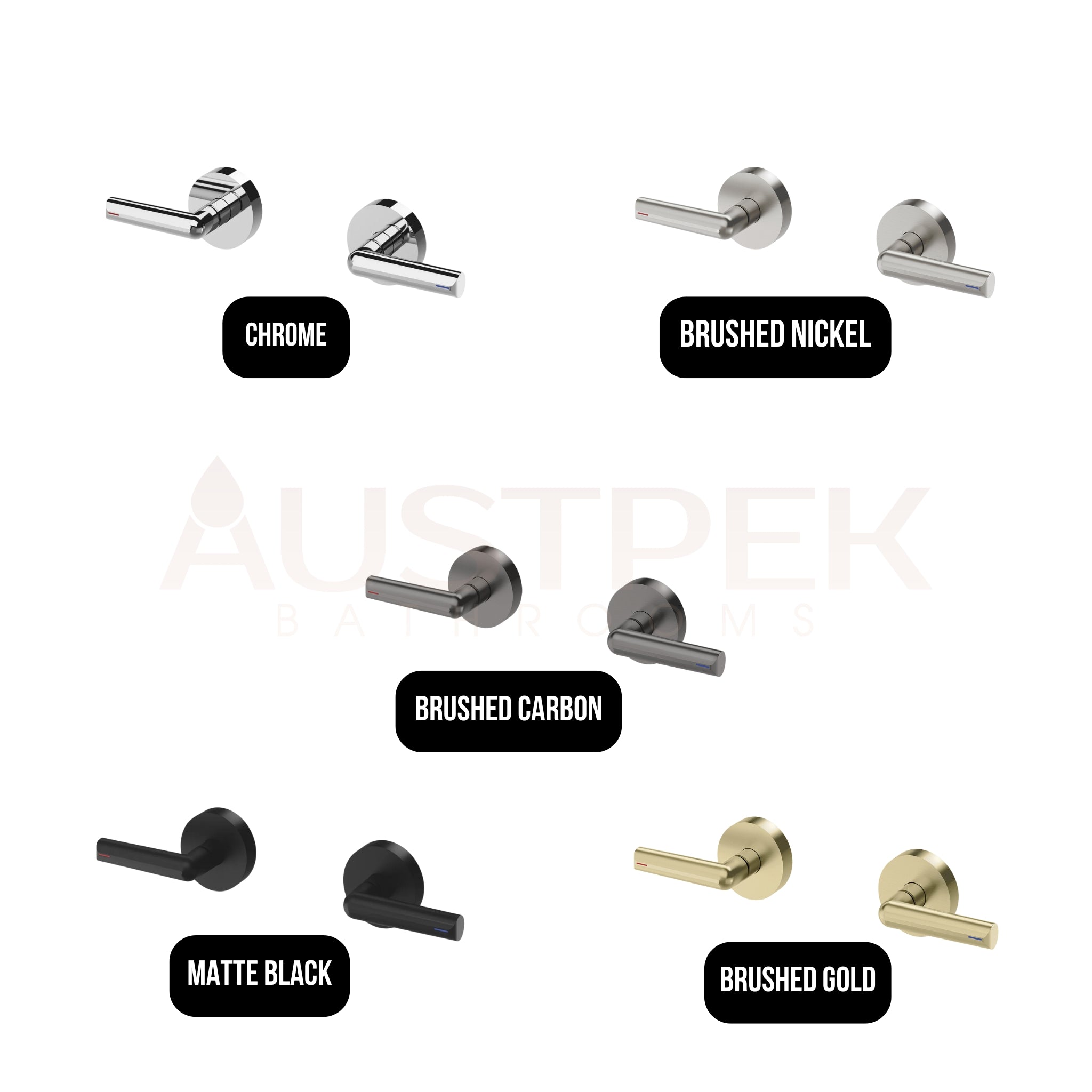 PHOENIX VIVID SLIMLINE LEAD FREE PLUS LEVER WALL TOP ASSEMBLIES EXTENDED SPINDLES MATTE BLACK