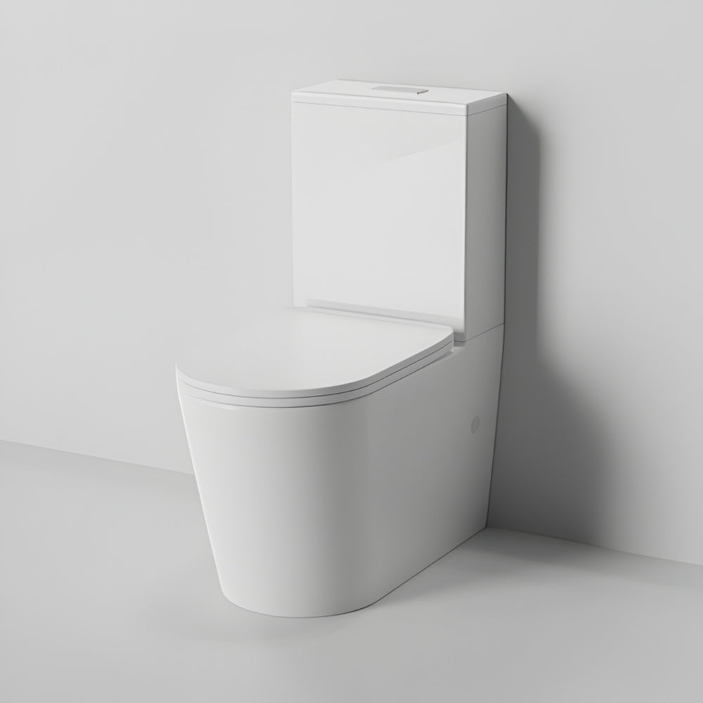 ZUMI MEZIO RIMLESS BACK-TO-WALL TOILET SUITE GLOSS WHITE