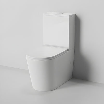 ZUMI MEZIO RIMLESS BACK-TO-WALL TOILET SUITE GLOSS WHITE