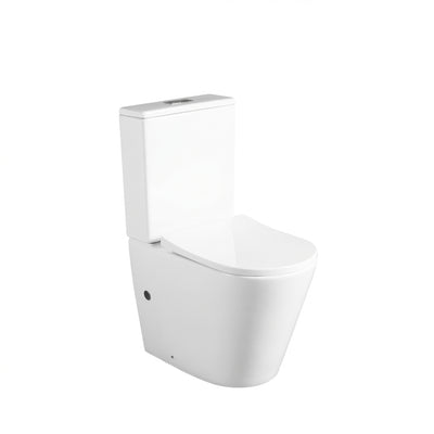 ZUMI SANDRA RIMLESS BACK-TO-WALL TOILET SUITE GLOSS WHITE