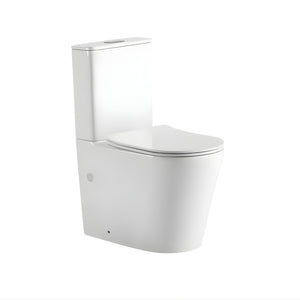 ZUMI ZERO EXTRA HIGH RIMLESS BACK-TO-WALL TOILET SUITE GLOSS WHITE