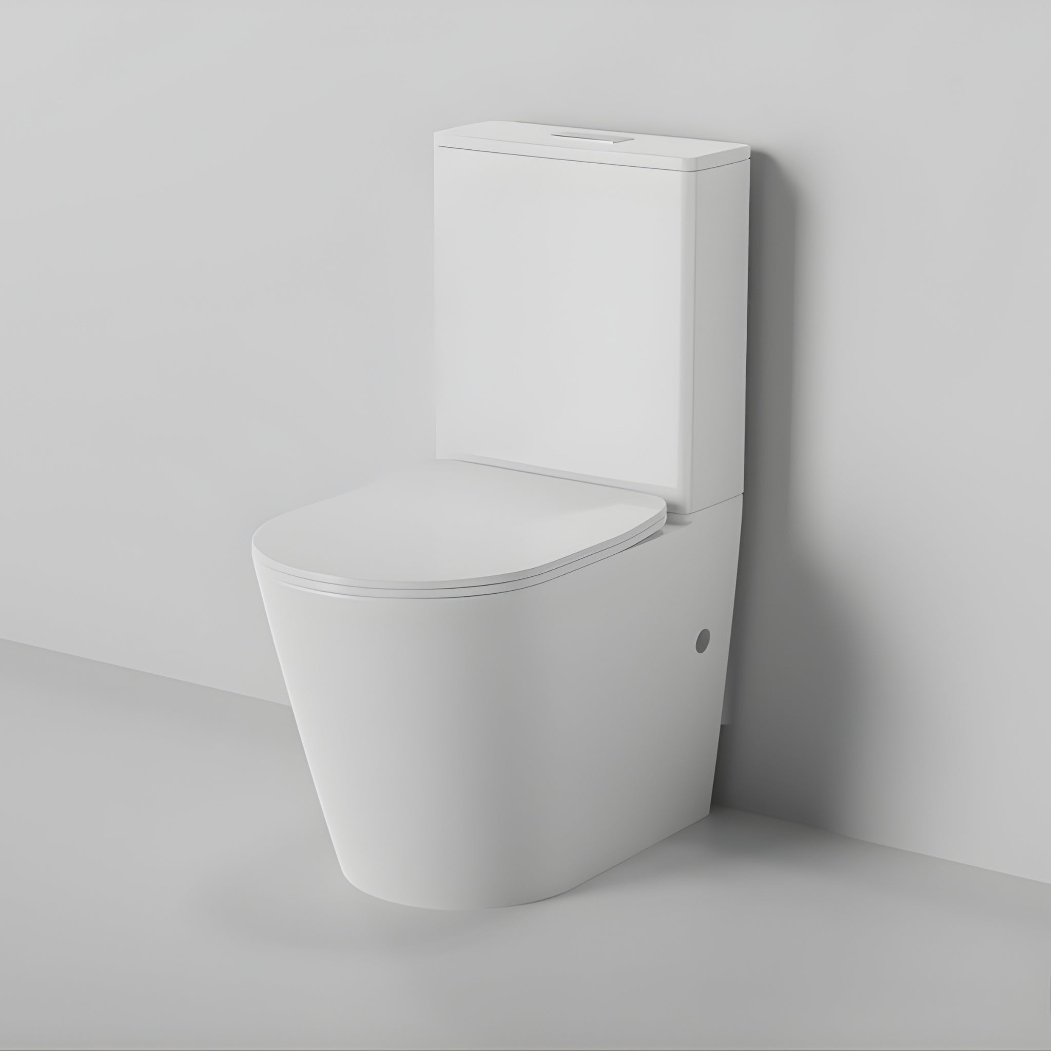 ZUMI ZERO EXTRA HIGH RIMLESS BACK-TO-WALL TOILET SUITE GLOSS WHITE