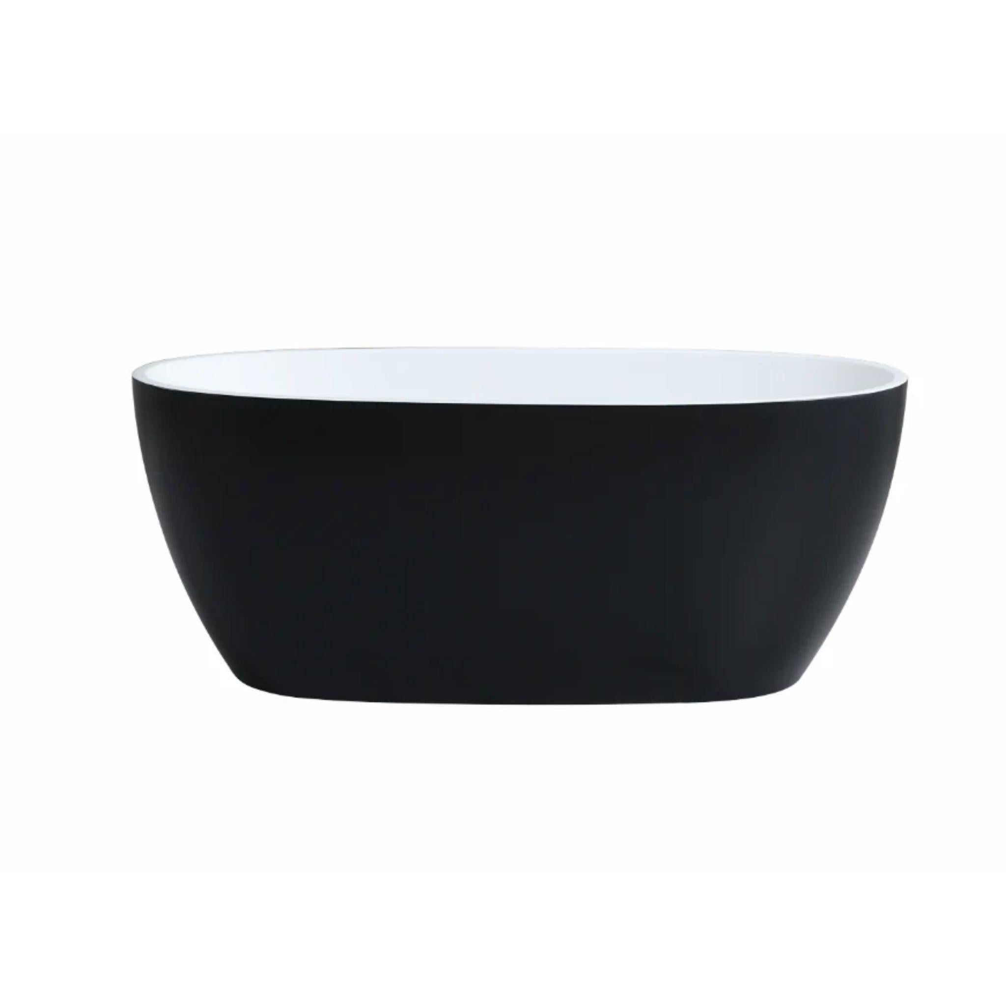 POSEIDON STELLA FREE STANDING BATHTUB MATTE BLACK AND MATTE WHITE 1700MM