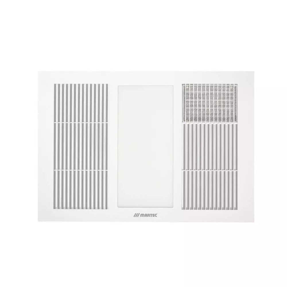 MARTEC VAPOUR 2000W FAN FORCED HEAT 3 IN 1 BATHROOM HEATER EXHAUST FAN WITH 20W TRICOLOUR LIGHT WHITE