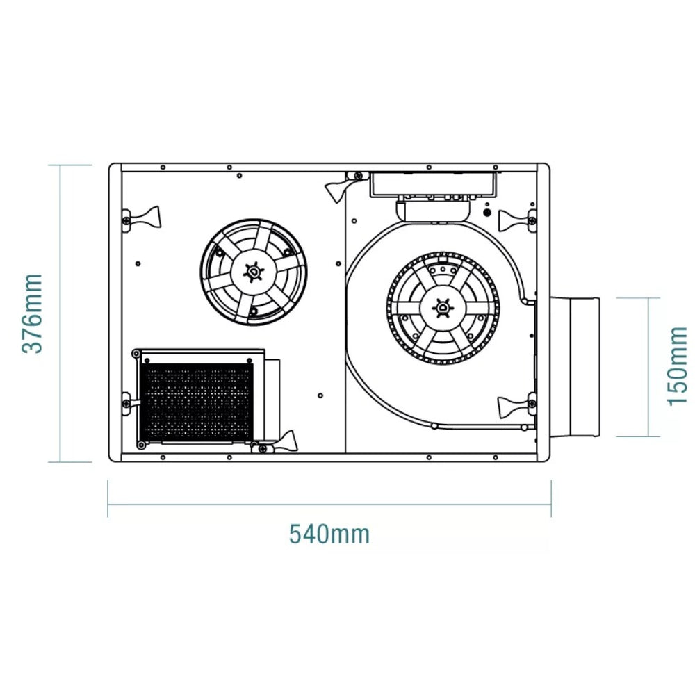 MARTEC VAPOUR 2000W FAN FORCED HEAT 3 IN 1 BATHROOM HEATER EXHAUST FAN WITH 20W TRICOLOUR LIGHT WHITE