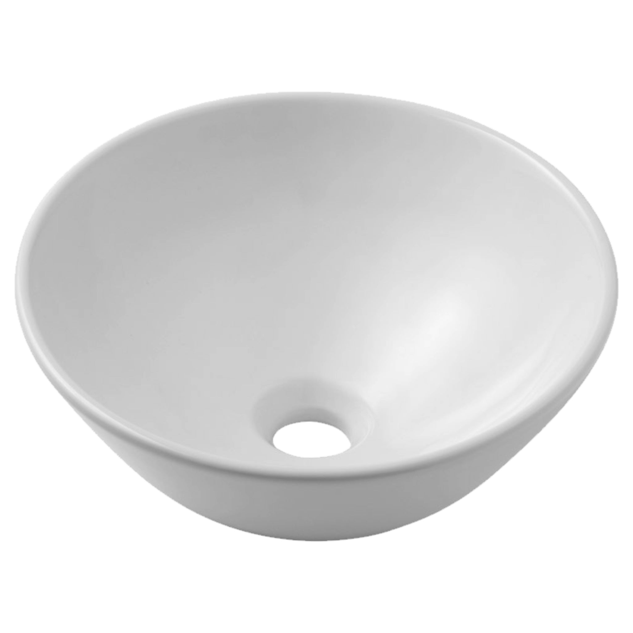 JOHNSON SUISSE ESTI ROUND COUNTERTOP BASIN NO TAPHOLE WITH CHROME POP-UP WASTE WHITE 350MM