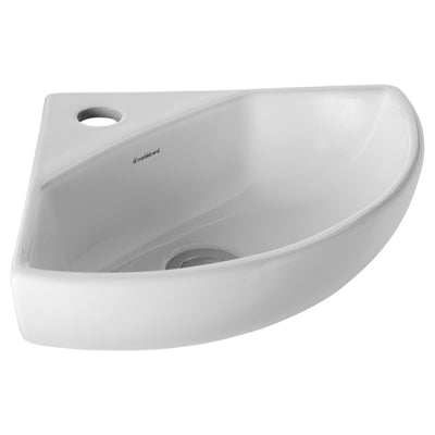 JOHNSON SUISSE MILANO CORNER WALL HUNG BASINS WHITE 300MM