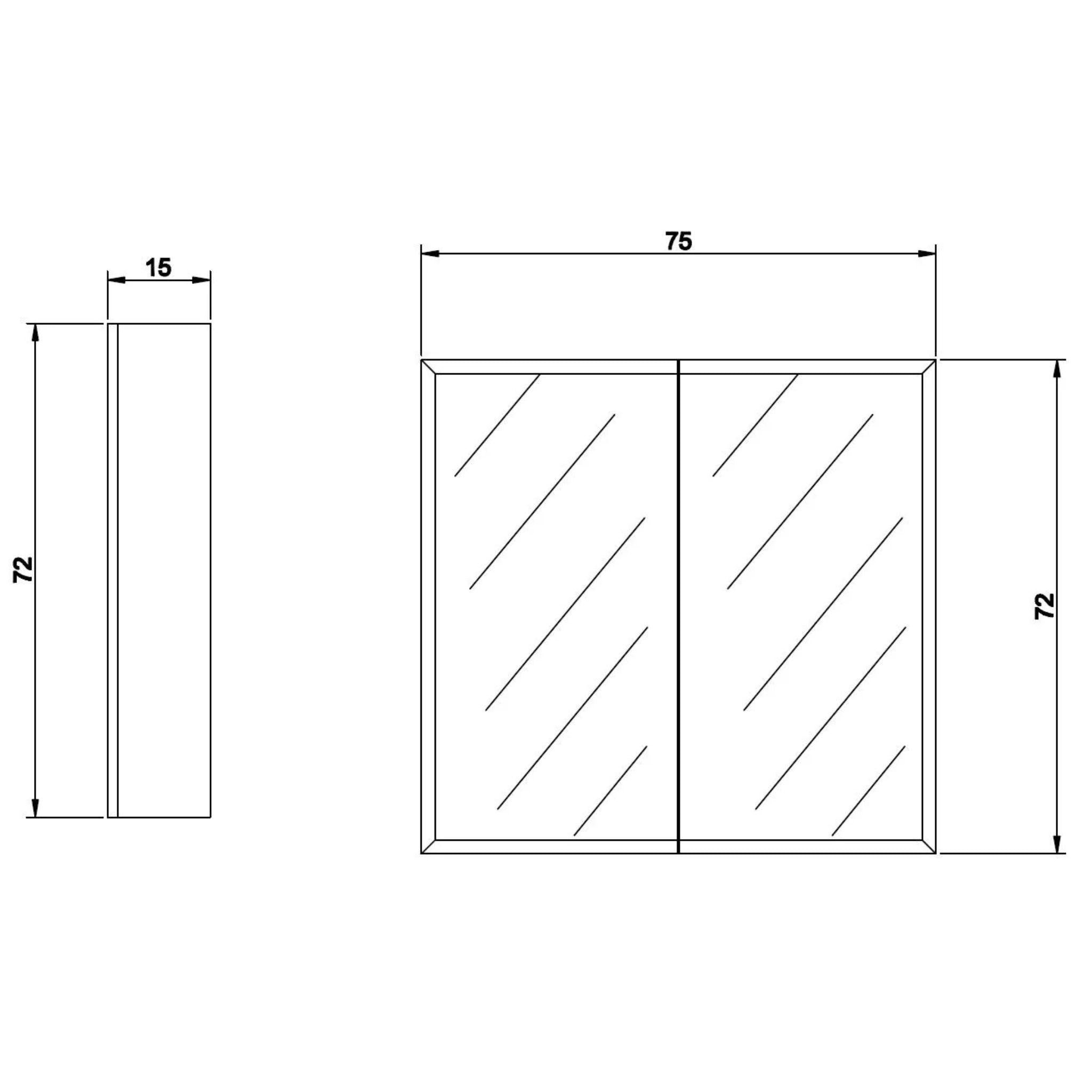 POSEIDON MBSV MIRROR CABINET (AVAILABLE IN 600MM, 750MM AND 900MM)
