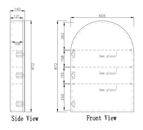 RIVA LONDON MATTE BLACK SHAVING CABINET 600X870MM