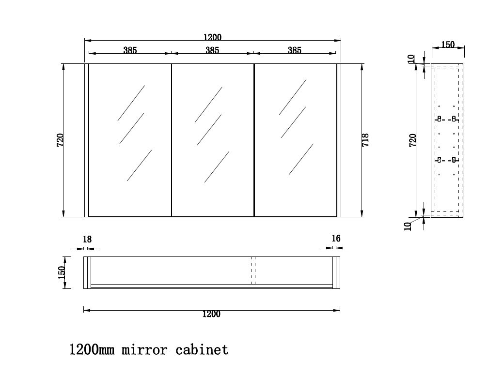 RIVA GENEVA MATTE WHITE FLUTED MIRROR CABINET 1200X720MM