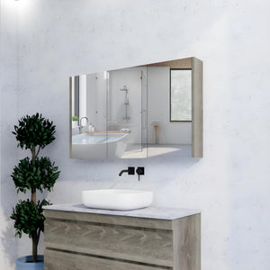 RIVA GENEVA DARK OAK MIRROR SHAVING CABINET 1200X720MM