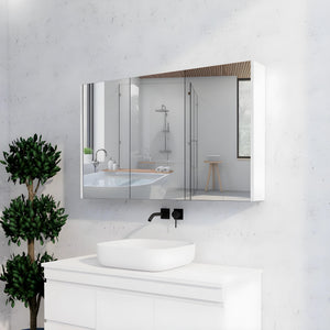 RIVA GENEVA GLOSS WHITE MIRROR SHAVING CABINET 1200X720MM
