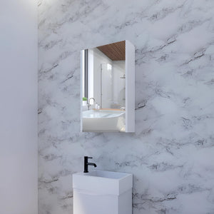 RIVA GENEVA GLOSS WHITE MIRROR SHAVING CABINET 450X720MM