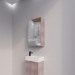 RIVA GENEVA WHITE OAK FLUTED MIRROR CABINET 450X720MM