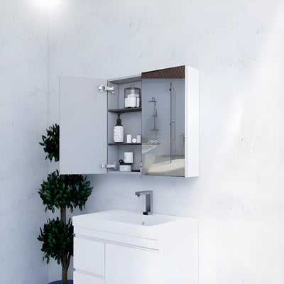 RIVA GENEVA GLOSS WHITE MIRROR SHAVING CABINET 750X720MM