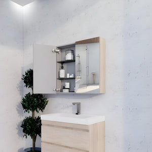 RIVA GENEVA LIGHT OAK MIRROR SHAVING CABINET 750X720MM