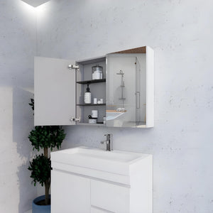 RIVA GENEVA GLOSS WHITE MIRROR SHAVING CABINET 900X720MM