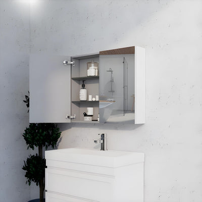 RIVA GENEVA MATTE WHITE MIRROR SHAVING CABINET 900X720MM