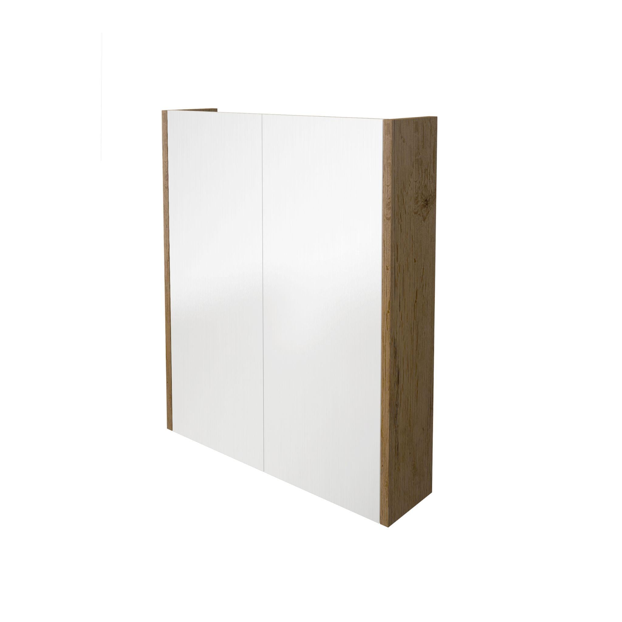 LUKKA CAMDEN PRIME OAK MIRROR SHAVING CABINET 600MM