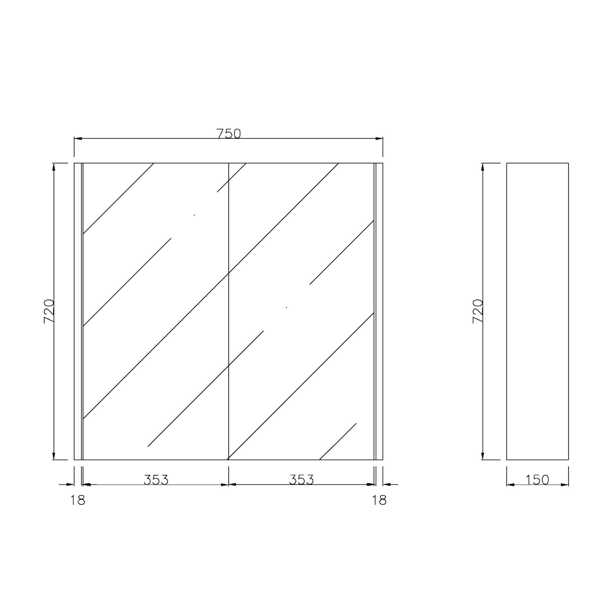 LUKKA CAMDEN COASTAL OAK MIRROR SHAVING CABINET 750MM