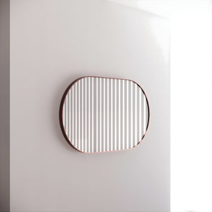 RIVA FRAMED OVAL MIRROR WALL MOUNTED BRUSHED COPPER 1200X700MM