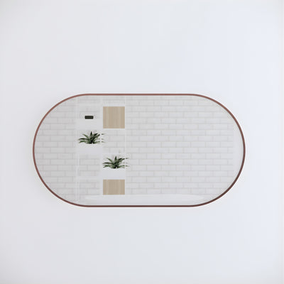 RIVA FRAMED OVAL MIRROR WALL MOUNTED BRUSHED COPPER 1500X800MM