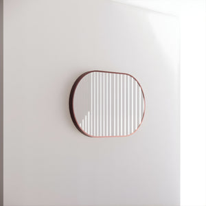 RIVA FRAMED OVAL MIRROR WALL MOUNTED BRUSHED COPPER 900X600MM