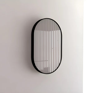 RIVA FRAMED OVAL MIRROR WALL MOUNTED BLACK 900X600MM