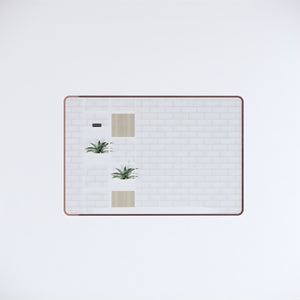 RIVA FRAMED MIRROR RECTANGLE WALL MOUNTED BRUSHED COPPER 1200X800MM