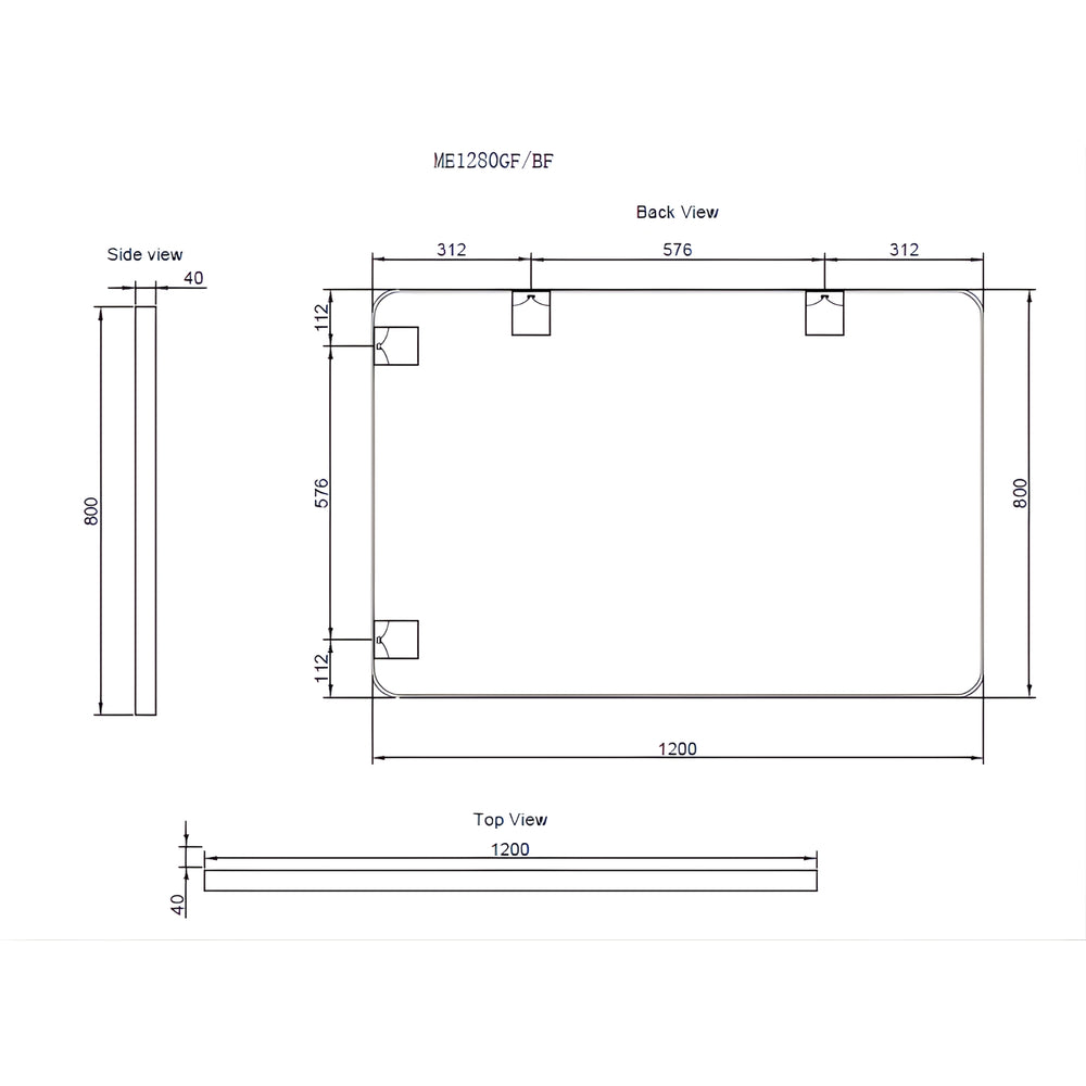 RIVA FRAMED MIRROR RECTANGLE WALL MOUNTED BRUSHED COPPER 1200X800MM