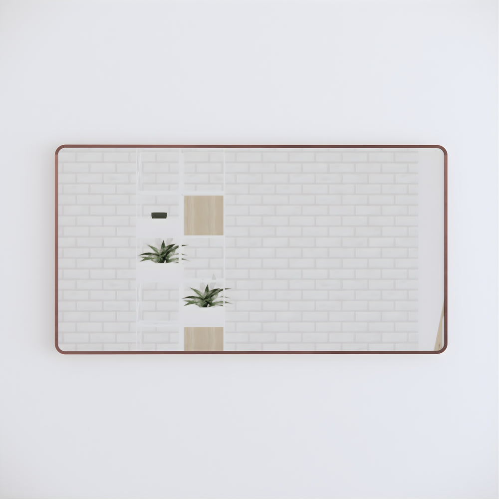 RIVA FRAMED MIRROR RECTANGLE WALL MOUNTED BRUSHED COPPER 1500X800MM