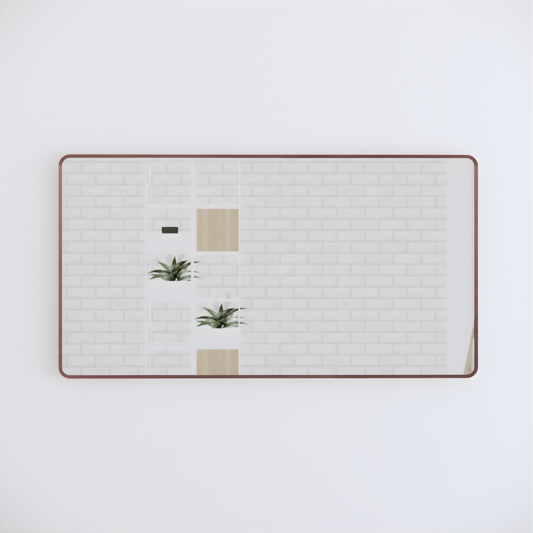 RIVA FRAMED MIRROR RECTANGLE WALL MOUNTED BRUSHED COPPER 1500X800MM