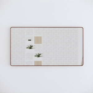 RIVA FRAMED MIRROR RECTANGLE WALL MOUNTED BRUSHED COPPER 1500X800MM