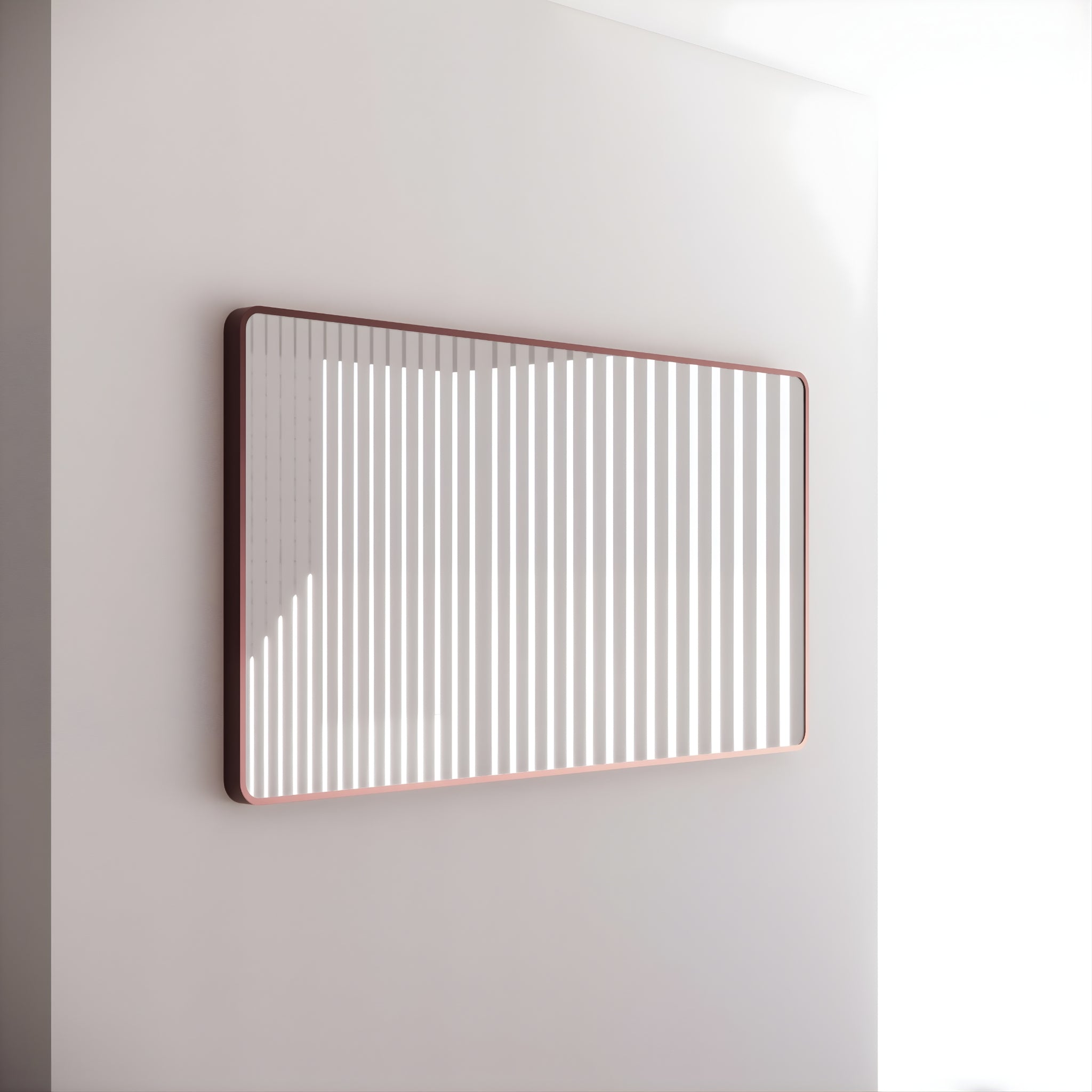 RIVA FRAMED MIRROR RECTANGLE WALL MOUNTED BRUSHED COPPER 1500X800MM